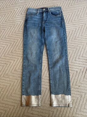 Rag & Bone jeans size 26 with metallic dipped bottom